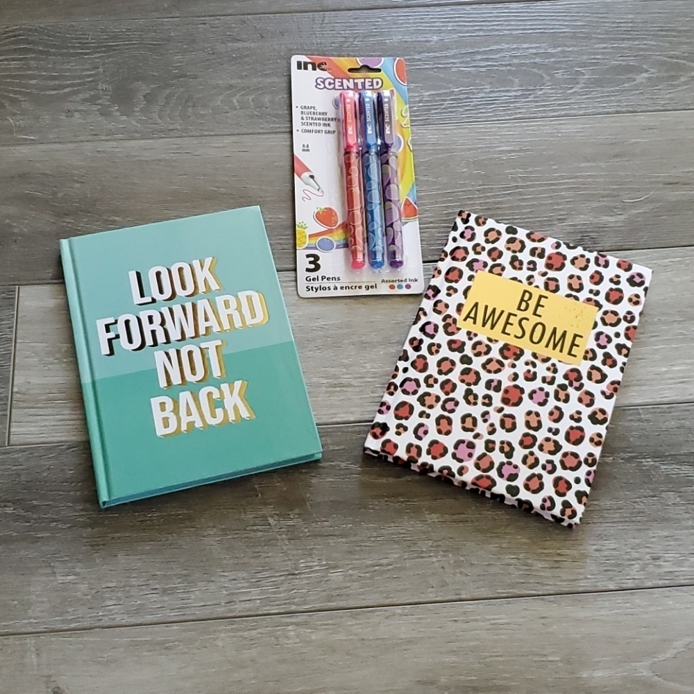2 JOURNALS & GEL PENS BUNDLE BE AWESOME